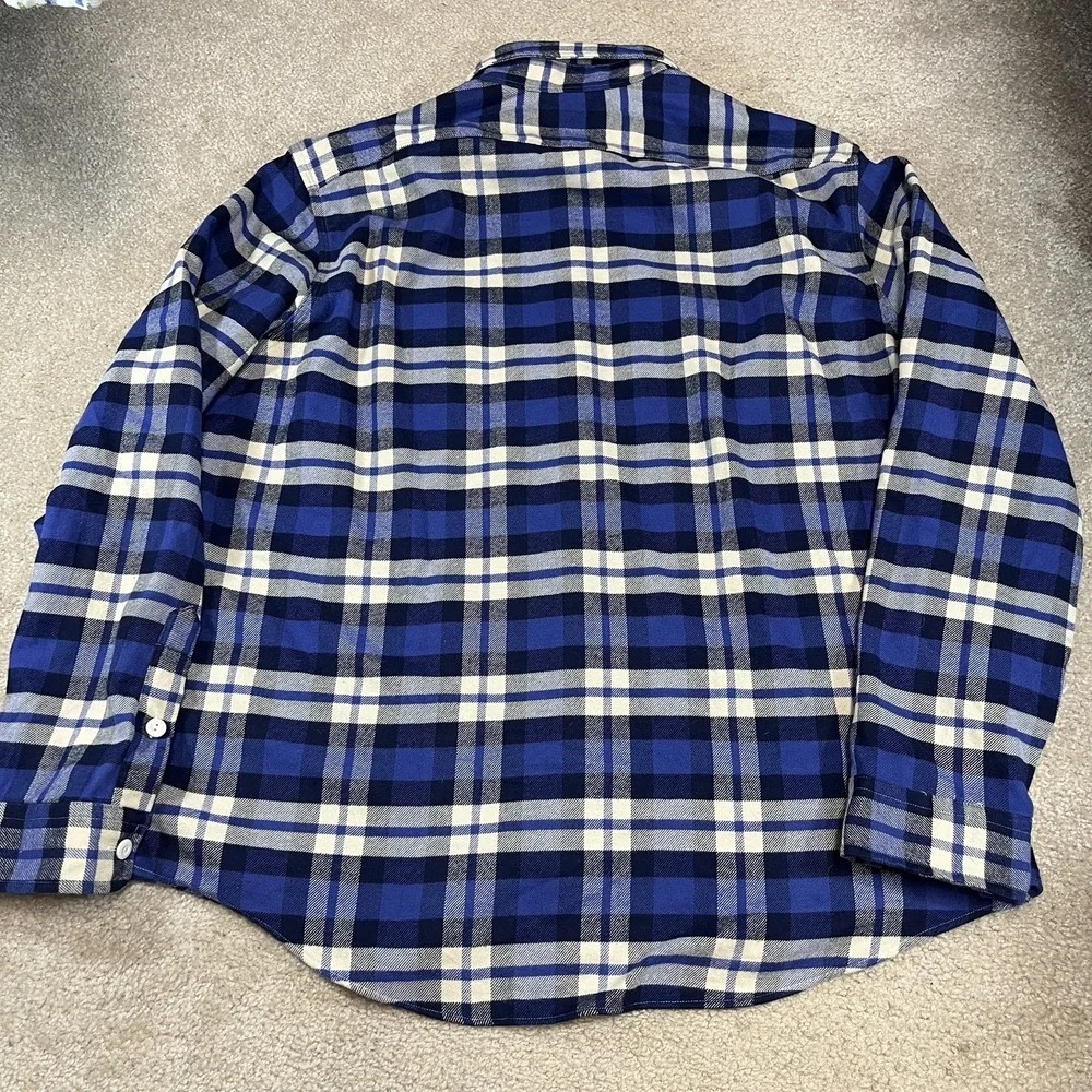 POLO RALPH LAUREN CLASSIC FIT PERFORMANCE FLANNEL SHIRT BLUE MENS 2XL EUC